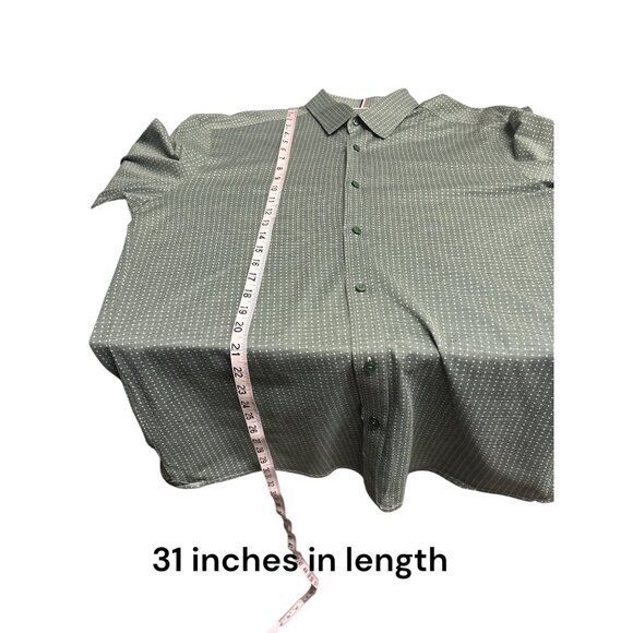 Hugo Boss Slim Fit Mens Green Button-Down Shirt W/ Micro Dot Pattern Long-Sleeve - Picture 8 of 8